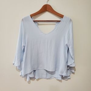 BNWOT Forever21 flutter sleeve pastel light blue top small
